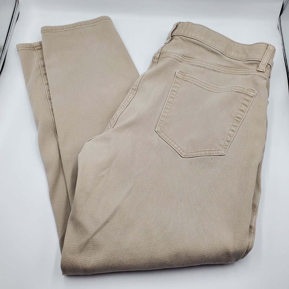 Uniqlo Mens XL Ultra Stretch Color Jeans Tan Khaki Slim Fit Pants 321-475597